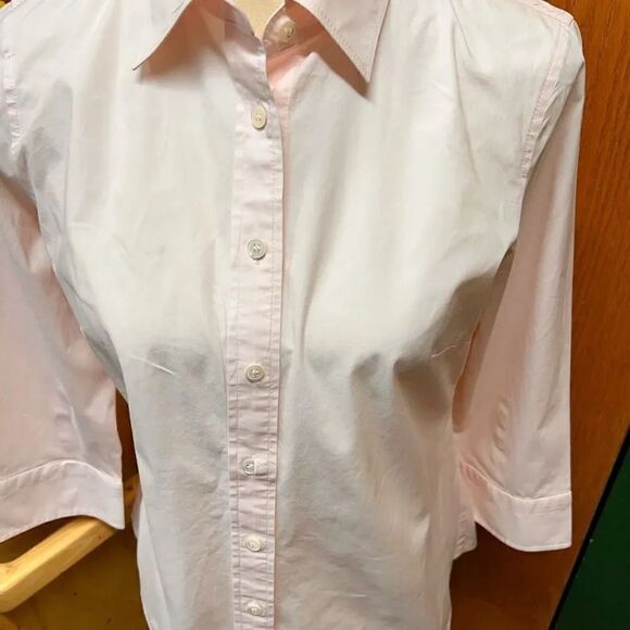 EUC J. Crew 3/4 Sleeve Light Pink Button Down Top #14 - Picture 3 of 10